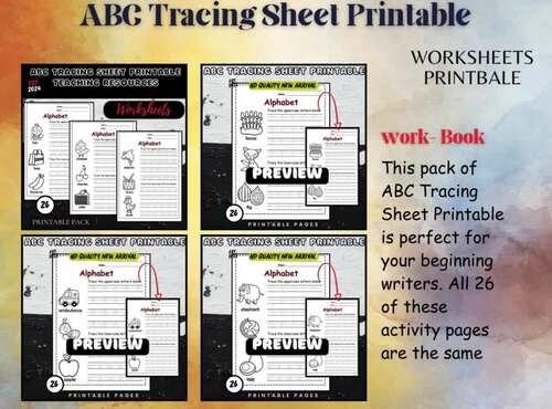 ABC Tracing Sheet Printable Teaching Resources by English For Kids ABC