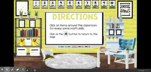 3rd Grade Digital Math Review Game Virtual Classroom Theme DISTANCE ...