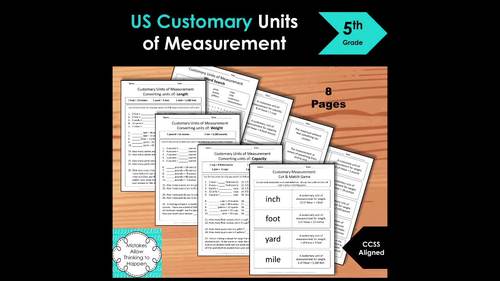 5th Grade Customary Units of Measurement Worksheet Practice Set | TpT