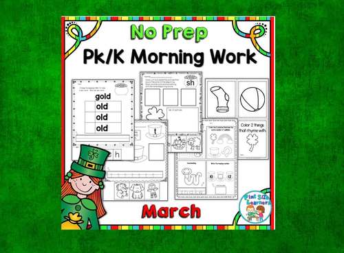 March Morning Work for Kindergarten and PreK | Reading and ...