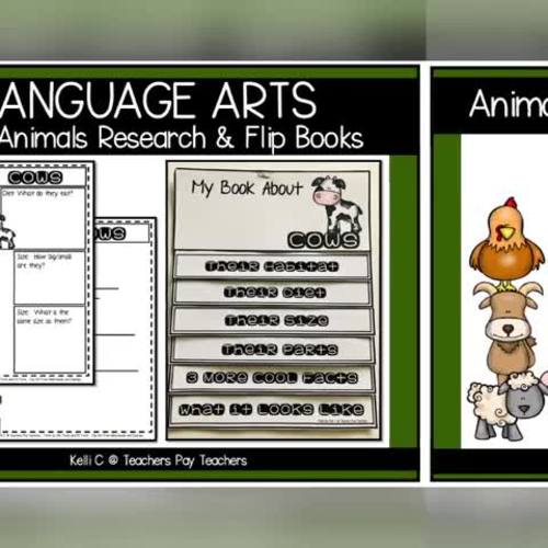 Animals Research Reports Graphic Organizers and Flip Books For The Farm