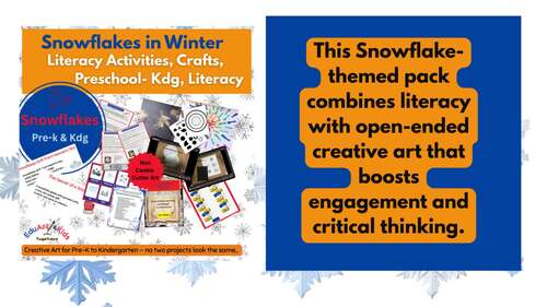 Snowflakes in Winter: Literacy Activities, Crafts, Preschool, Kindergarten