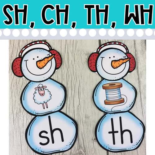 DOLLAR DEAL - Build a Digraph Snowman - Kindergarten Winter Activity Center