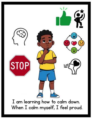 Calm Down Social Story l Editable Calm Body Token Board l Break Cards l ...
