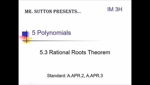 Rational Roots Theorem by Mr Sutton Presents | TPT