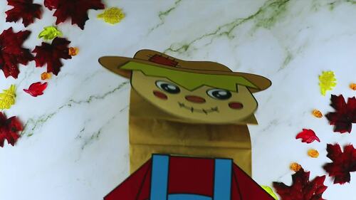 Scarecrow Paper Bag Puppet Craft Template by Simple Mom Project | TPT