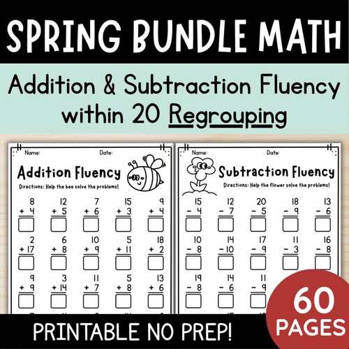 1st & 2nd Grade Spring Math Bundle: Addition & Subtraction Fluency Within 20