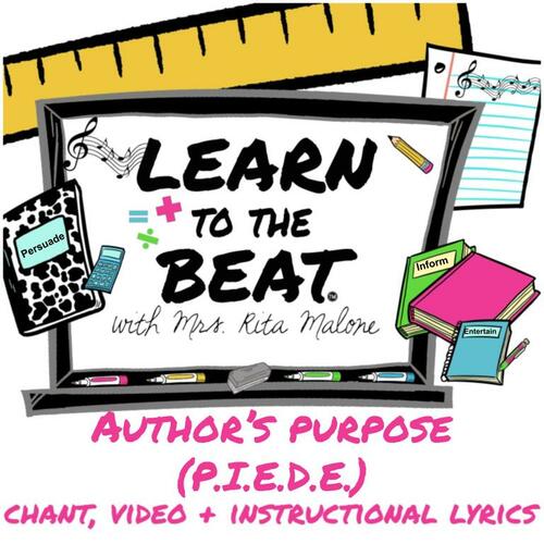 Preview of Author's Purpose (PIEDE) Chant Lyrics & Video-Learn to the Beat with Rita Malone