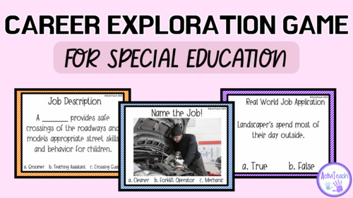 Preview of My Favorite Career Exploration Card Game for Special Education Vocational Skills