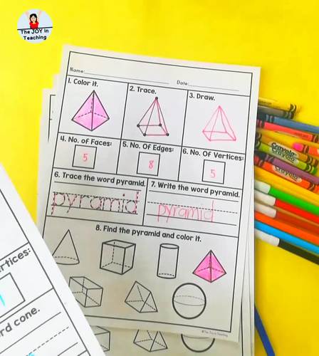 3D Shapes Worksheet by The Joy in Teaching | Teachers Pay Teachers