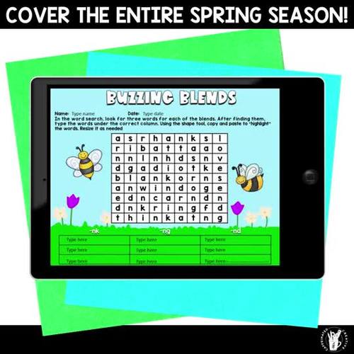 Spring NO PREP Math and ELA Activities for 2nd Grade Plus Digital