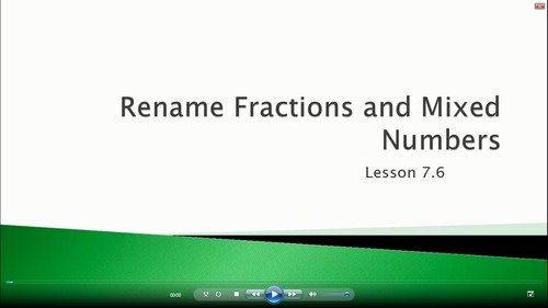 Preview of Rename Fractions and Mixed Numbers - (Video Lesson: Go Math 4.7.6)