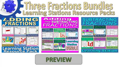 Bundle - Adding, Subtracting, and Adding and Subtracting Fractions