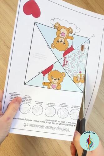 Teddy Bear Corner Bookmark Craft Template Valentine’s Day & February ...