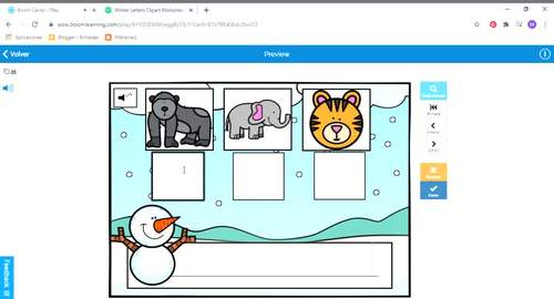 BOOM CARDS WINTER: Beginning sounds and sight words- Distance Learning