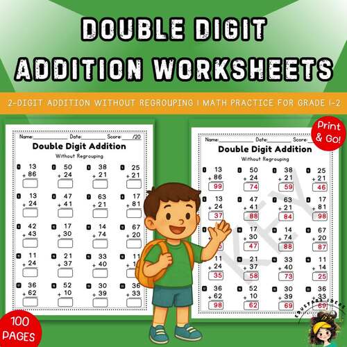 Double Digit Addition Worksheets | 2-Digit Addition Without Regrouping ...