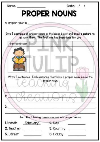 Nouns Worksheet Pack Common Proper Abstract Collective And Pronouns