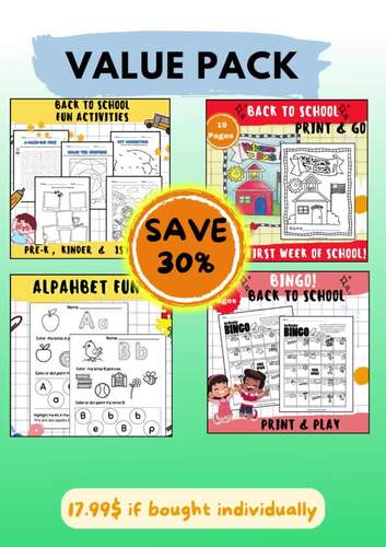 Back to School Bundle! NO PREP Fun Printables - First Week of School ...