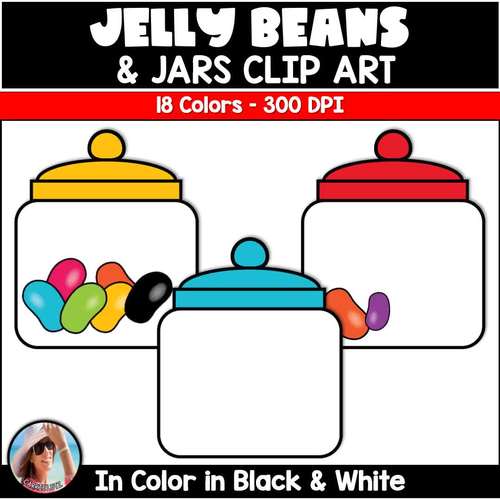 Jelly Beans Clip Art with Matching Jars by Carrie Lutz TpT
