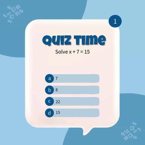 Maths Solving Two-Step Equations Quiz Game Activity