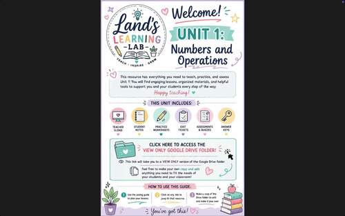 7th Grade Numbers and Operations FULL UNIT by Land's Learning Lab