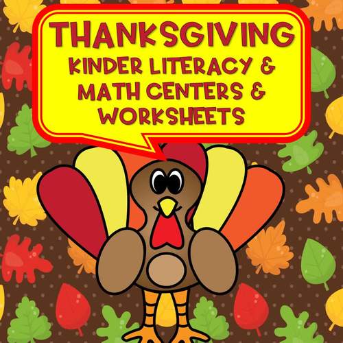 Kindergarten Thanksgiving | Number Sense and Literacy | Centers and ...