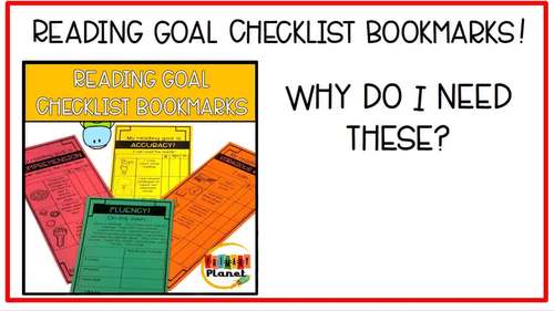 Reading Goal Bookmarks Reading Goal Sheet For Students Tpt