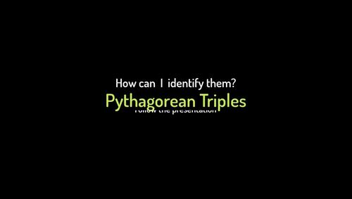 Preview of Pythagorean Triples. Class Presentation
