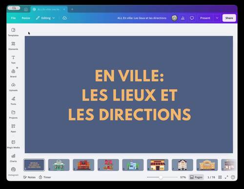 French Directions Unit | En Ville & Prepositions | A2 FSL/FLE FULL UNIT
