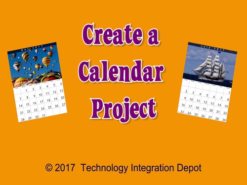Preview of Create a Calendar Project  (Computer Lab Activity)