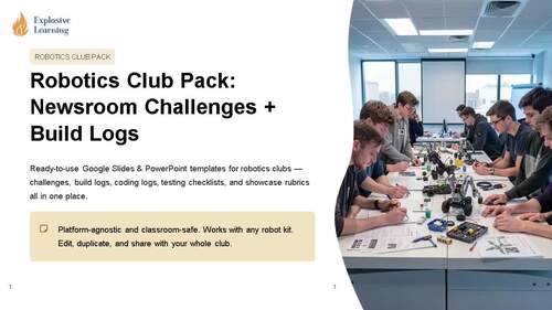 Robotics Club Pack Newsroom: Editable PPT Lesson : Guided Lesson ...