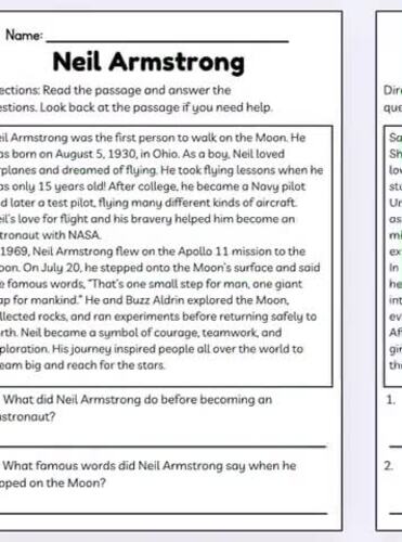 Space Explorers Reading Unit | Passages, Activities & Quizzes | TPT