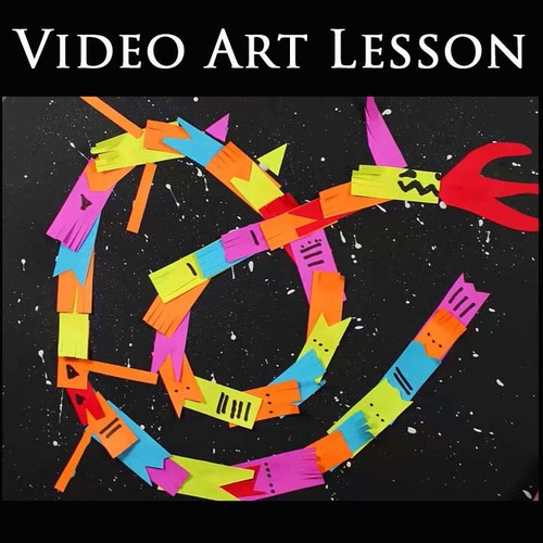 Preview of COLLAGE A SPACE DRAGON Video Art Lesson | Hands-On Activity & Project