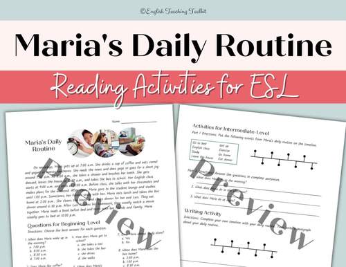 Routine Esl Reading For Adult: Esl Reading Exercises – DJGRRR
