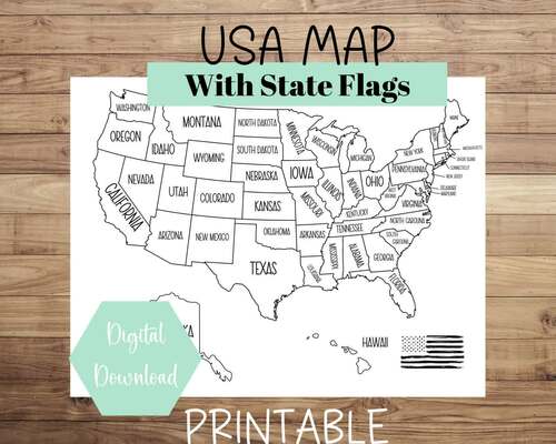Map of the USA | Printable | Instant Download | PDF by The Little ...