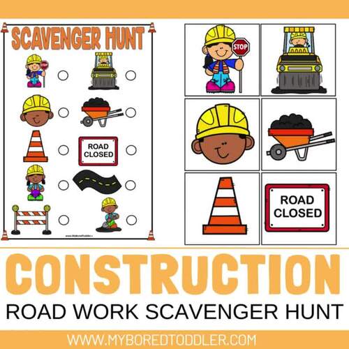 Construction Bundle Toddler Preschool Math Literacy Games Centers