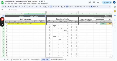 Automated Class Roster & Data Tracker (ELEMENTARY ADMINISTRATOR Version)