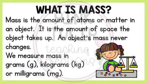 Mass weight and volume teaching powerpoint presentation tpt