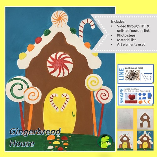 Preview of Winter & Christmas/Holiday Party: Gingerbread House with Acrylic Painting Video