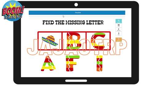 Cinco De Mayo Missing Alphabet Letter - Boom Cards Distance Learning