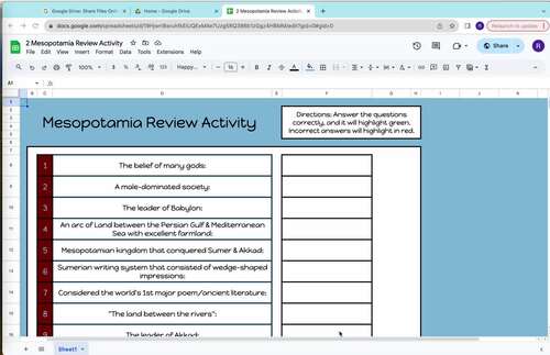 Ancient Mesopotamia Online Review Activity by Coach S History Hub