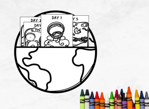 7 Days of Creation Bible Lesson, Sunday School Craft by Aprilmakesprintable
