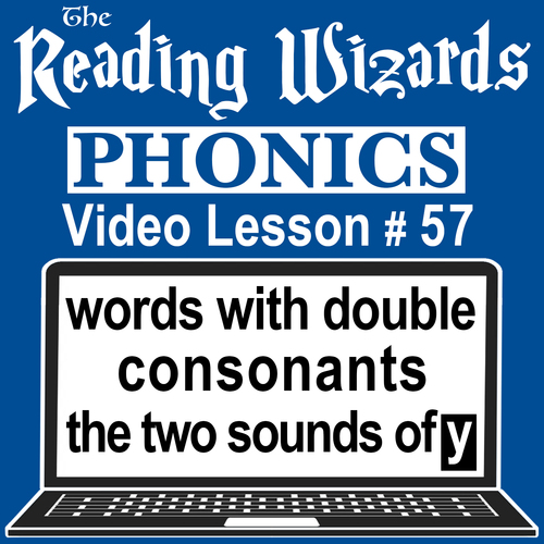 Preview of Phonics Video/Easel Lesson - Double Consonants/Sounds of Y - Reading Wizards #57