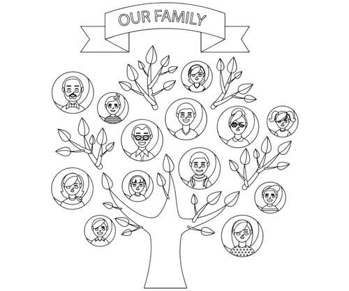 Family Tree Coloring Pages by MKStore | TPT