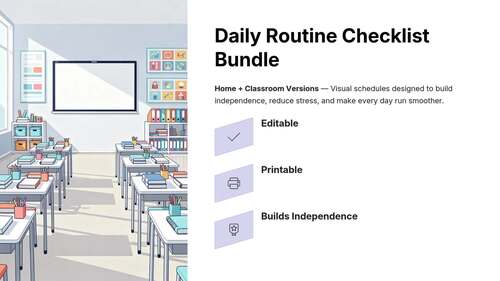 Editable Daily Routine Checklist | Home & Classroom Visual Schedules