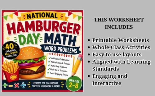 National Hamburger Day Math Problems | 40 Engaging Word Problems ...