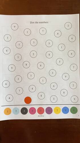 Dot The Number Dot Sticker Counting Coding Game, Color Matching Recognition
