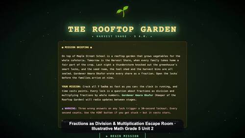 Fractions as Division Escape Room | Based on IM® K–12 Math Grade 5 Unit 2