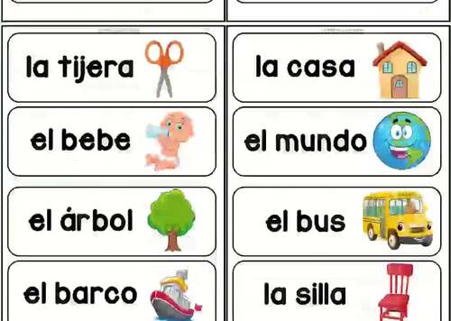40 Spanish Words for Basic Objects | Flashcards by Editorial Laura Educa