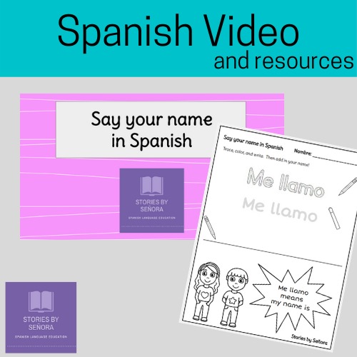 Preview of Spanish Video & Worksheet--Say your name